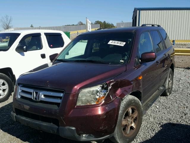 5FNYF18527B006076 - 2007 HONDA PILOT EXL BURGUNDY photo 2