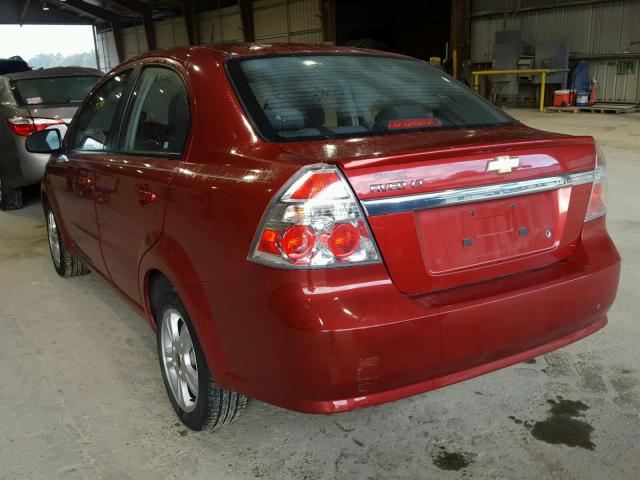 KL1TD5DE1AB131441 - 2010 CHEVROLET AVEO LS RED photo 3