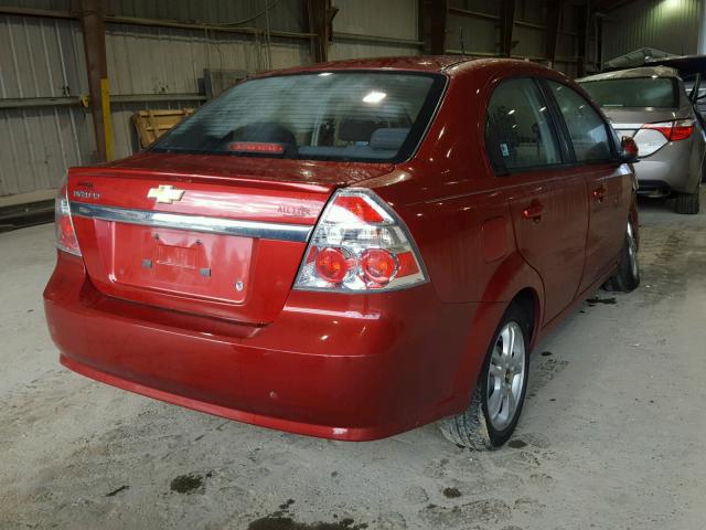 KL1TD5DE1AB131441 - 2010 CHEVROLET AVEO LS RED photo 4