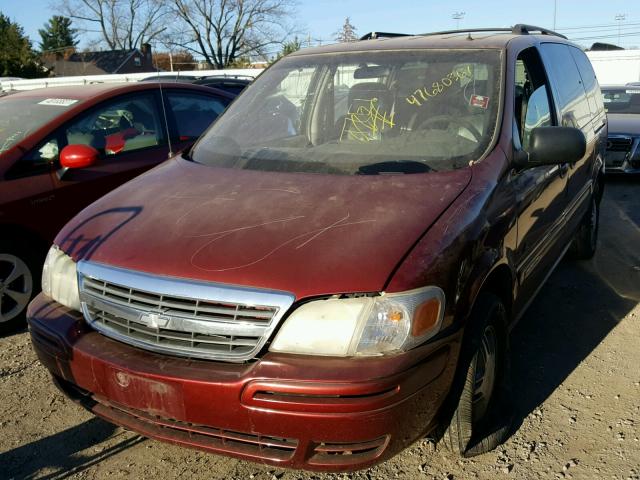 1GNDX13E72D123162 - 2002 CHEVROLET VENTURE LU RED photo 2