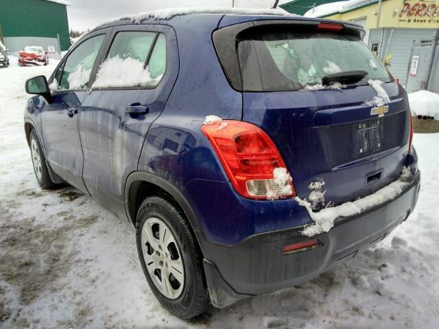 3GNCJKEB8EL226675 - 2014 CHEVROLET TRAX LS BLUE photo 3