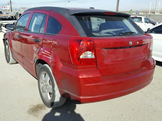 1B3HB48B77D364060 - 2007 DODGE CALIBER SX RED photo 3