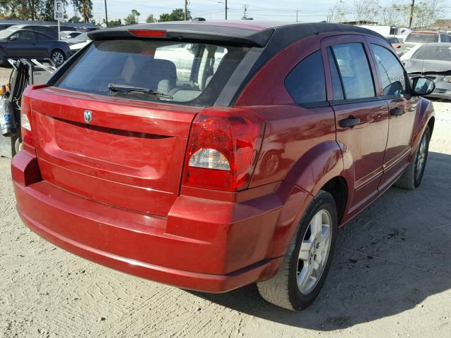 1B3HB48B77D364060 - 2007 DODGE CALIBER SX RED photo 4