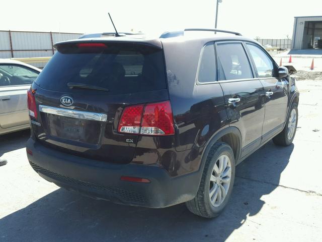 5XYKU3A12BG151439 - 2011 KIA SORENTO EX Tünd qırmızı foto 4