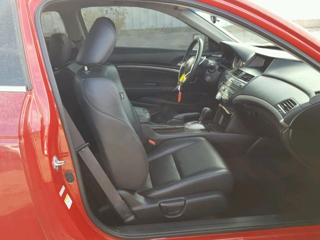 1HGCS1B86AA004132 - 2010 HONDA ACCORD EXL RED photo 5