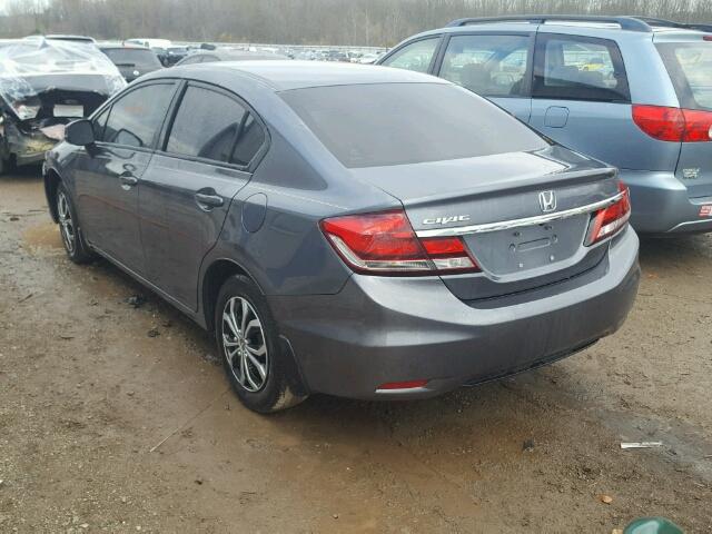 19XFB2F52DE037681 - 2013 HONDA CIVIC LX GRAY photo 3