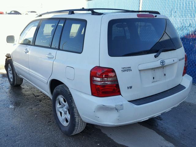 JTEGF21A130082191 - 2003 TOYOTA HIGHLANDER WHITE photo 3