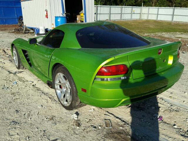 1B3JZ69Z68V200363 - 2008 DODGE VIPER SRT- GREEN photo 3