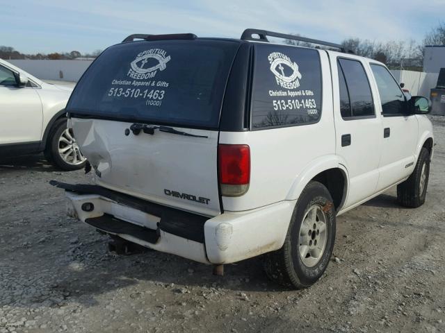 1GNDT13X43K156050 - 2003 CHEVROLET BLAZER WHITE photo 4