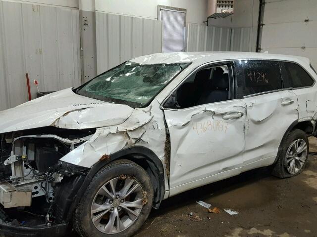 5TDBKRFH8FS215345 - 2015 TOYOTA HIGHLANDER WHITE photo 9