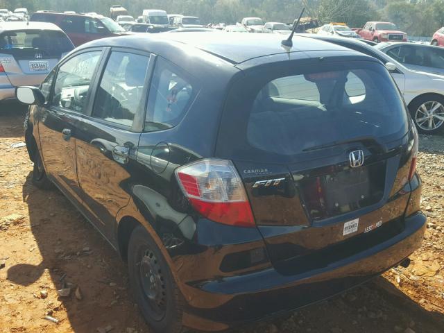 JHMGE8G21AS022874 - 2010 HONDA FIT BLACK photo 3