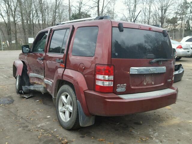 1J8GN58K18W147335 - 2008 JEEP LIBERTY LI BURGUNDY photo 3