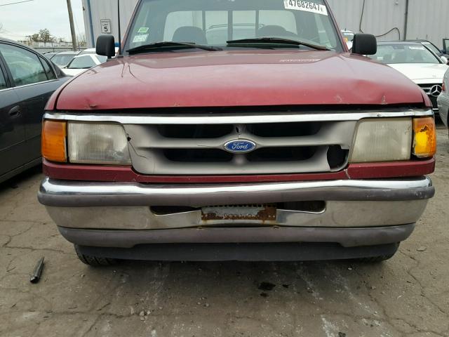 1FTCR10A7TUA37027 - 1996 FORD RANGER BURGUNDY photo 9