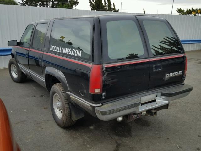 1GNGK26K1NJ321552 - 1992 CHEVROLET SUBURBAN K BLACK photo 3