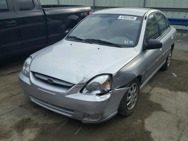 KNADC125756402705 - 2005 KIA RIO GRAY photo 2