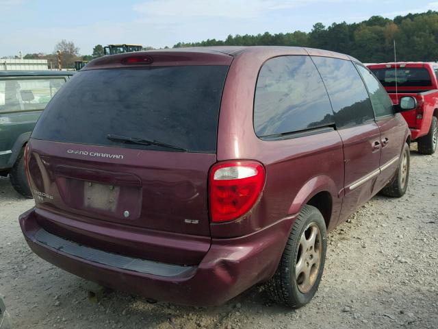 2B8GP54L72R674517 - 2002 DODGE GRAND CARA MAROON photo 4