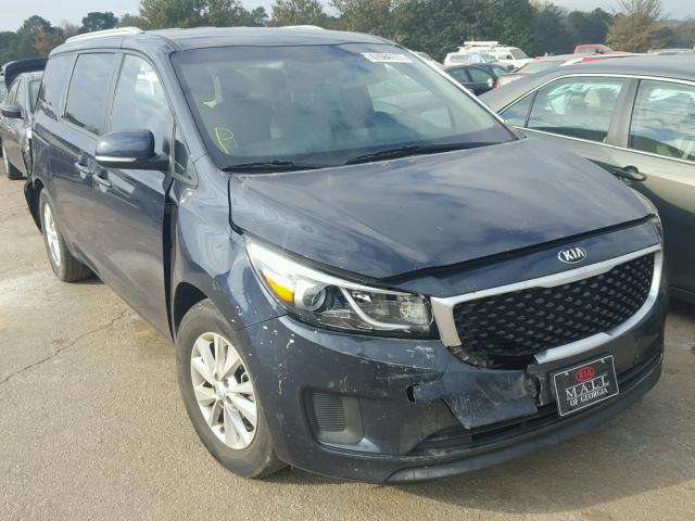 KNDMB5C15G6114306 - 2016 KIA SEDONA LX BLUE photo 1