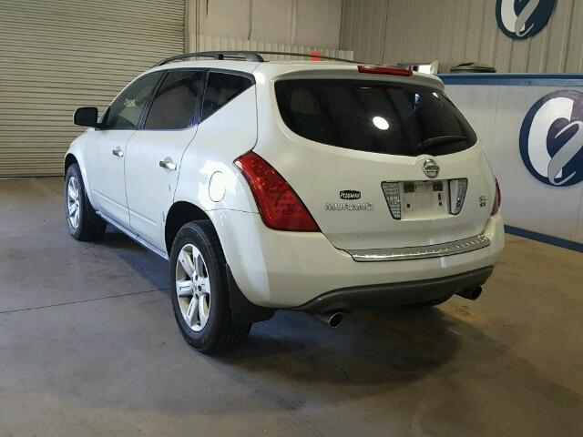 JN8AZ08T57W521834 - 2007 NISSAN MURANO SL WHITE photo 3