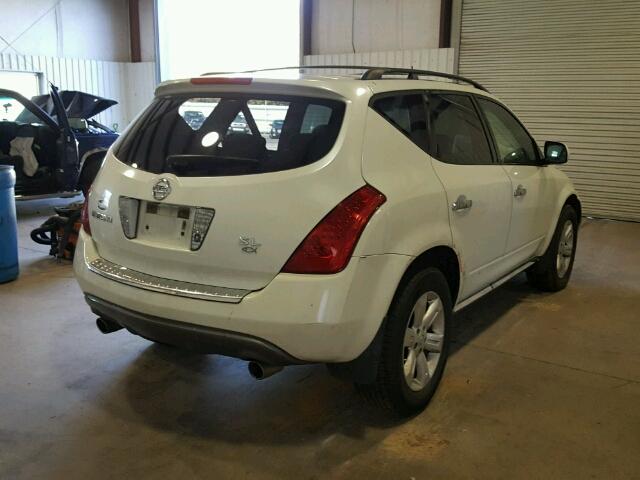 JN8AZ08T57W521834 - 2007 NISSAN MURANO SL WHITE photo 4