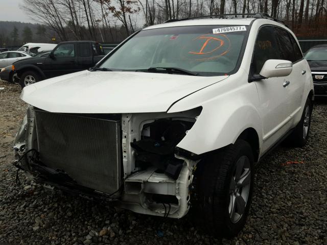 2HNYD2H65BH538780 - 2011 ACURA MDX TECHNO WHITE photo 2