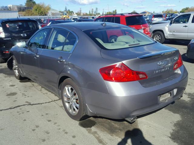 JNKBV61F18M266565 - 2008 INFINITI G35 GRAY photo 3