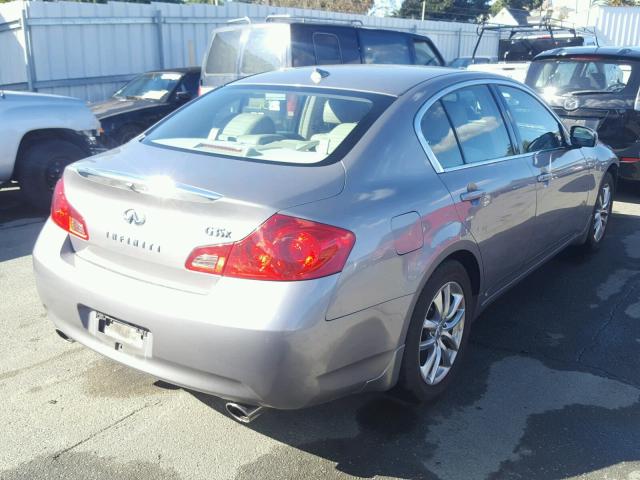 JNKBV61F18M266565 - 2008 INFINITI G35 GRAY photo 4