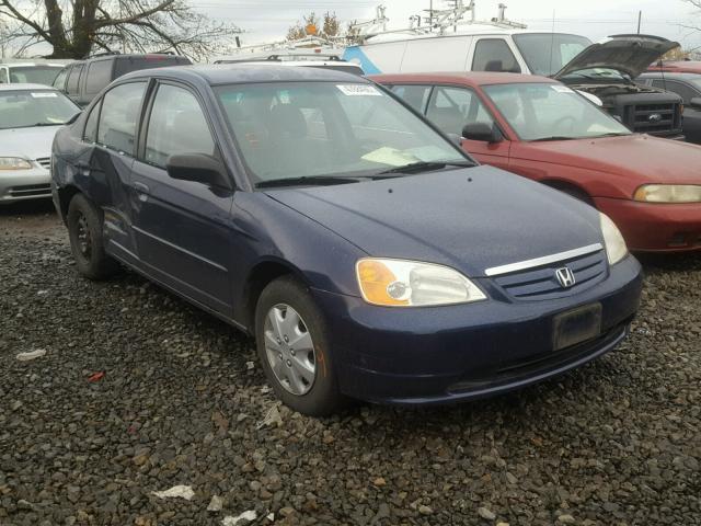 2HGES16683H611459 - 2003 HONDA CIVIC LX BLUE photo 1