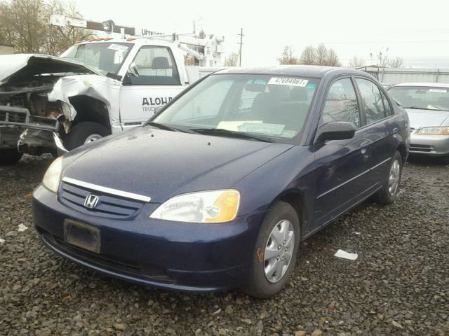 2HGES16683H611459 - 2003 HONDA CIVIC LX BLUE photo 2