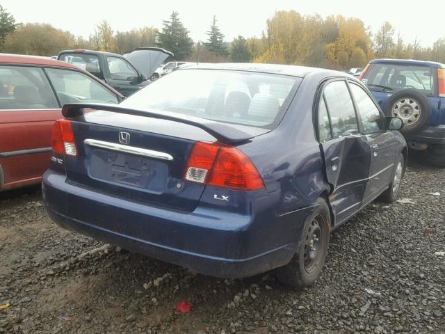 2HGES16683H611459 - 2003 HONDA CIVIC LX BLUE photo 4