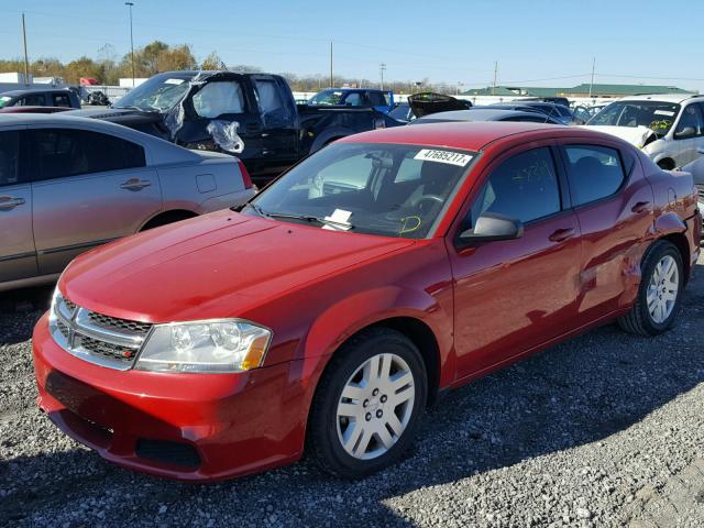 1C3CDZAB5EN115696 - 2014 DODGE AVENGER SE RED photo 2