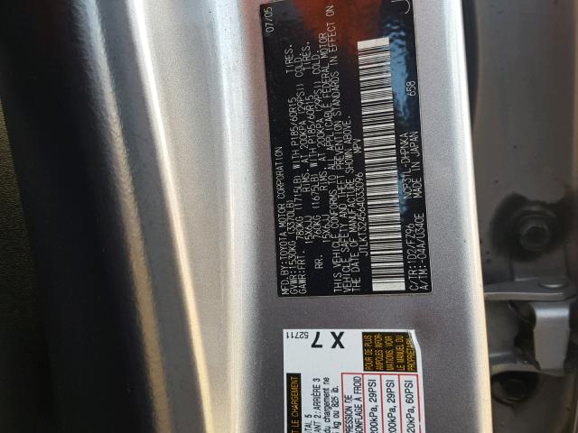 JTLKT324564033096 - 2006 TOYOTA SCION XB ნაცრისფერი ფოტო 10