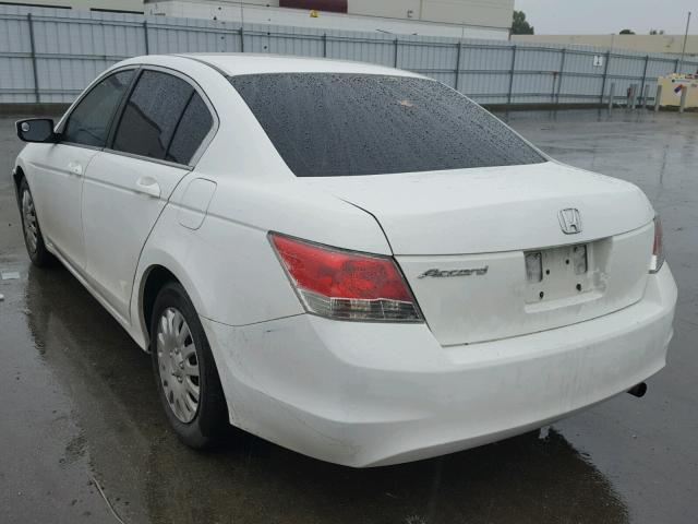 1HGCP26339A005241 - 2009 HONDA ACCORD LX WHITE photo 3