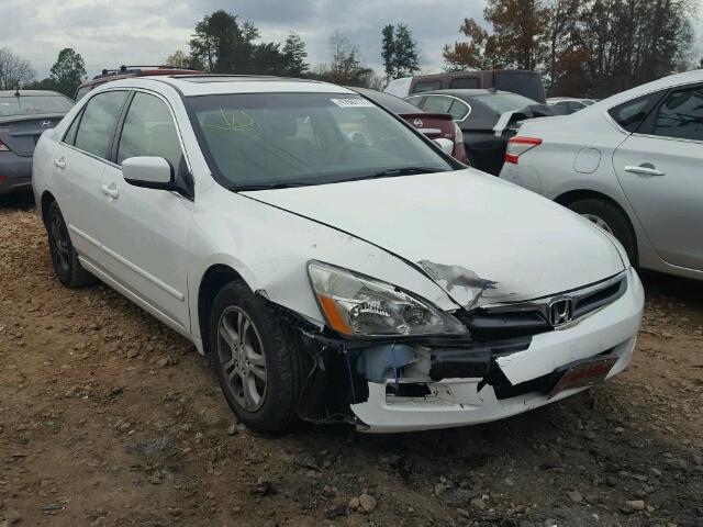 1HGCM56767A194865 - 2007 HONDA ACCORD EX WHITE photo 1