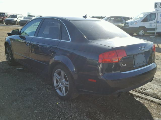 WAUAF78E77A231345 - 2007 AUDI A4 2 BLUE photo 3