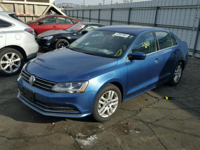 3VW2B7AJ5HM258572 - 2017 VOLKSWAGEN JETTA S BLUE photo 2