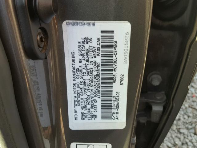 4T1BF32K32U529750 - 2002 TOYOTA CAMRY LE GRAY photo 10