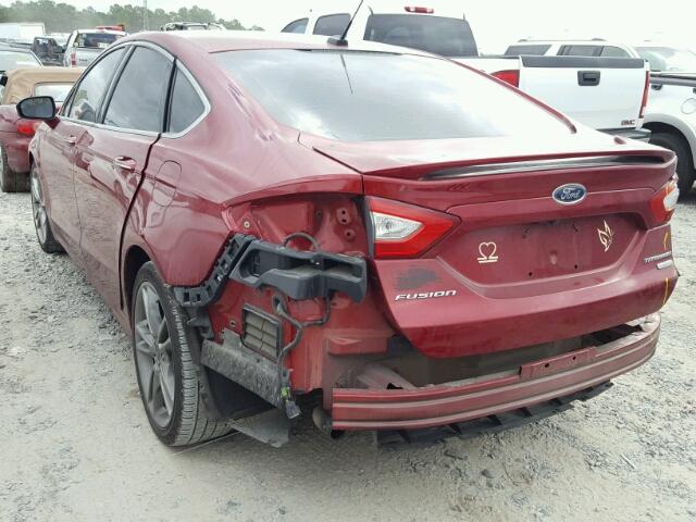 3FA6P0K98DR241690 - 2013 FORD FUSION TIT RED photo 3