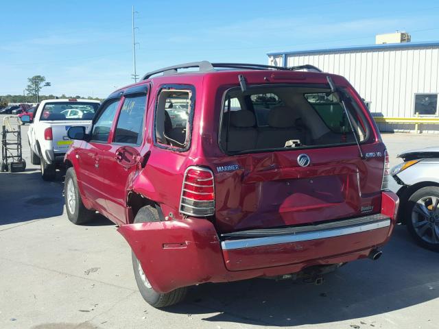 4M2CU57126KJ11590 - 2006 MERCURY MARINER RED photo 3