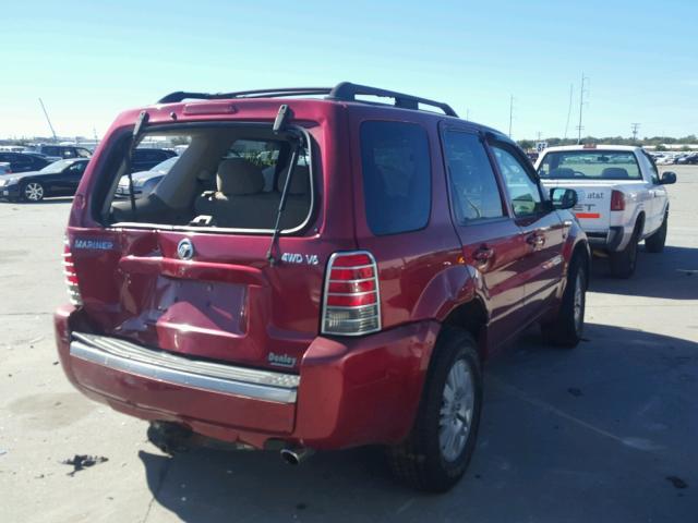 4M2CU57126KJ11590 - 2006 MERCURY MARINER RED photo 4