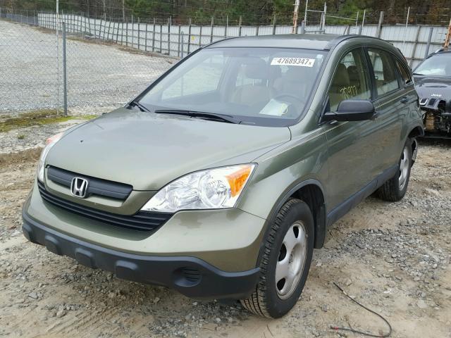 JHLRE38398C001041 - 2008 HONDA CR-V LX GREEN photo 2