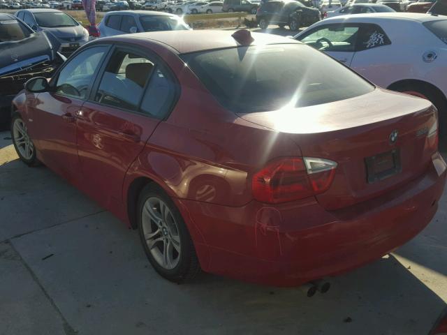 WBAVA37557NE26124 - 2007 BMW 328 I RED photo 3