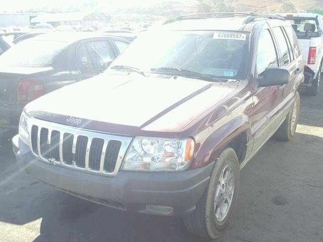 1J4G258S6XC670411 - 1999 JEEP GRAND CHER MAROON photo 2