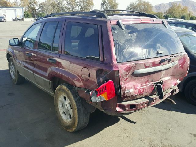 1J4G258S6XC670411 - 1999 JEEP GRAND CHER MAROON photo 3