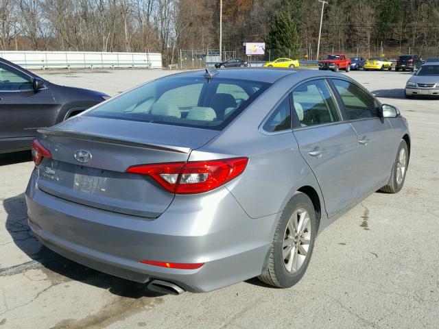 5NPE24AF7FH236604 - 2015 HYUNDAI SONATA SE SILVER photo 4