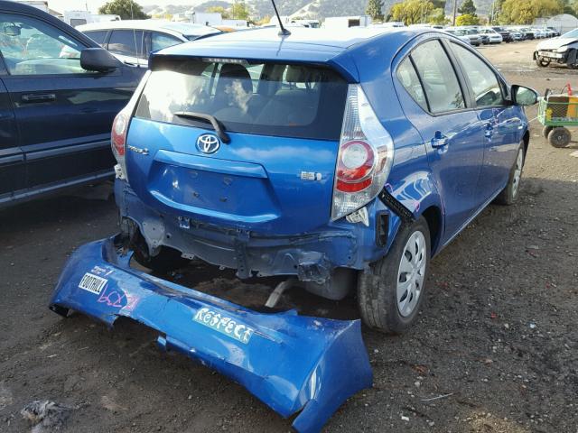 JTDKDTB35D1554074 - 2013 TOYOTA PRIUS C BLUE photo 4