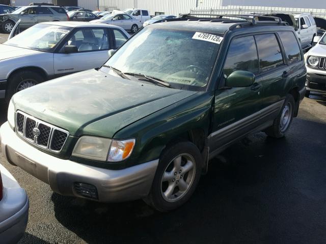JF1SF65542H705599 - 2002 SUBARU FORESTER S GREEN photo 2