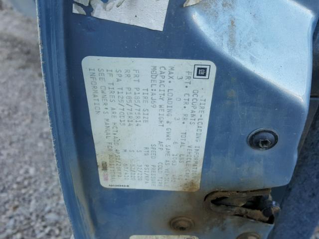 1G3AL54NXM6324901 - 1991 OLDSMOBILE CUTLASS CI Mavi foto 10