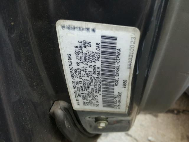 4T1BG22K2XU898419 - 1999 TOYOTA CAMRY CE BROWN photo 10