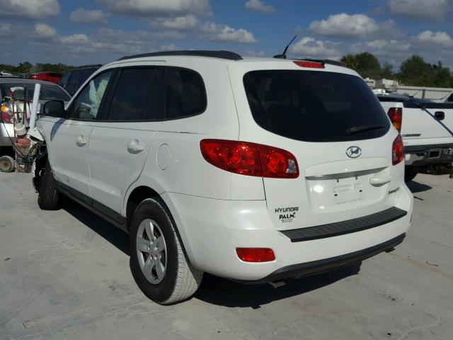 5NMSG13D59H270637 - 2009 HYUNDAI SANTA FE G WHITE photo 3