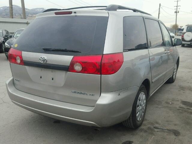 5TDZK23C87S068119 - 2007 TOYOTA SIENNA CE SILVER photo 4